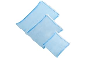 Set of 3 Reusable Plastic Mesh Produce Bags with Zip Lock Pouches for Fruits and Vegetables Durable Breathable Eco-Friendly S