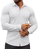 COOFANDY Men's White Dress Shirt Untucked Shirts