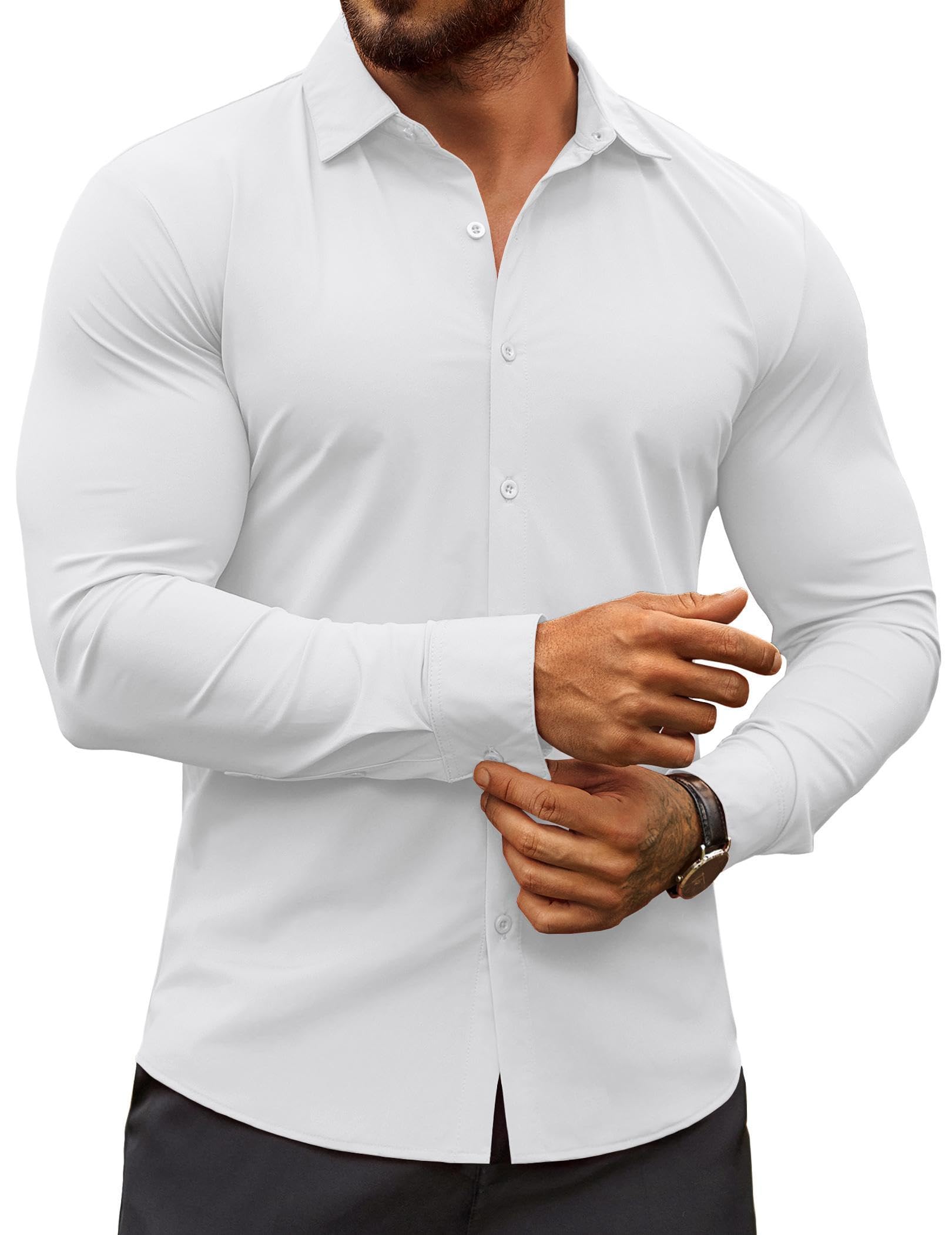 COOFANDY Men's Slim Fit Dress Shirt Wrinkle Free