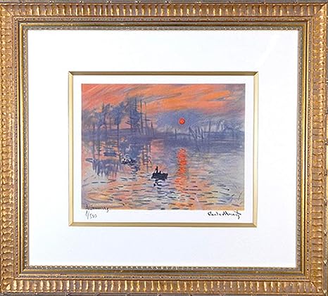 Amazon 絵画 印象派 巨匠 モネ 印象 日の出 絵画 リトグラフ 額付き パリ 直輸入 作品証明書付属 贈答品 アートフレーム ポスター オンライン通販