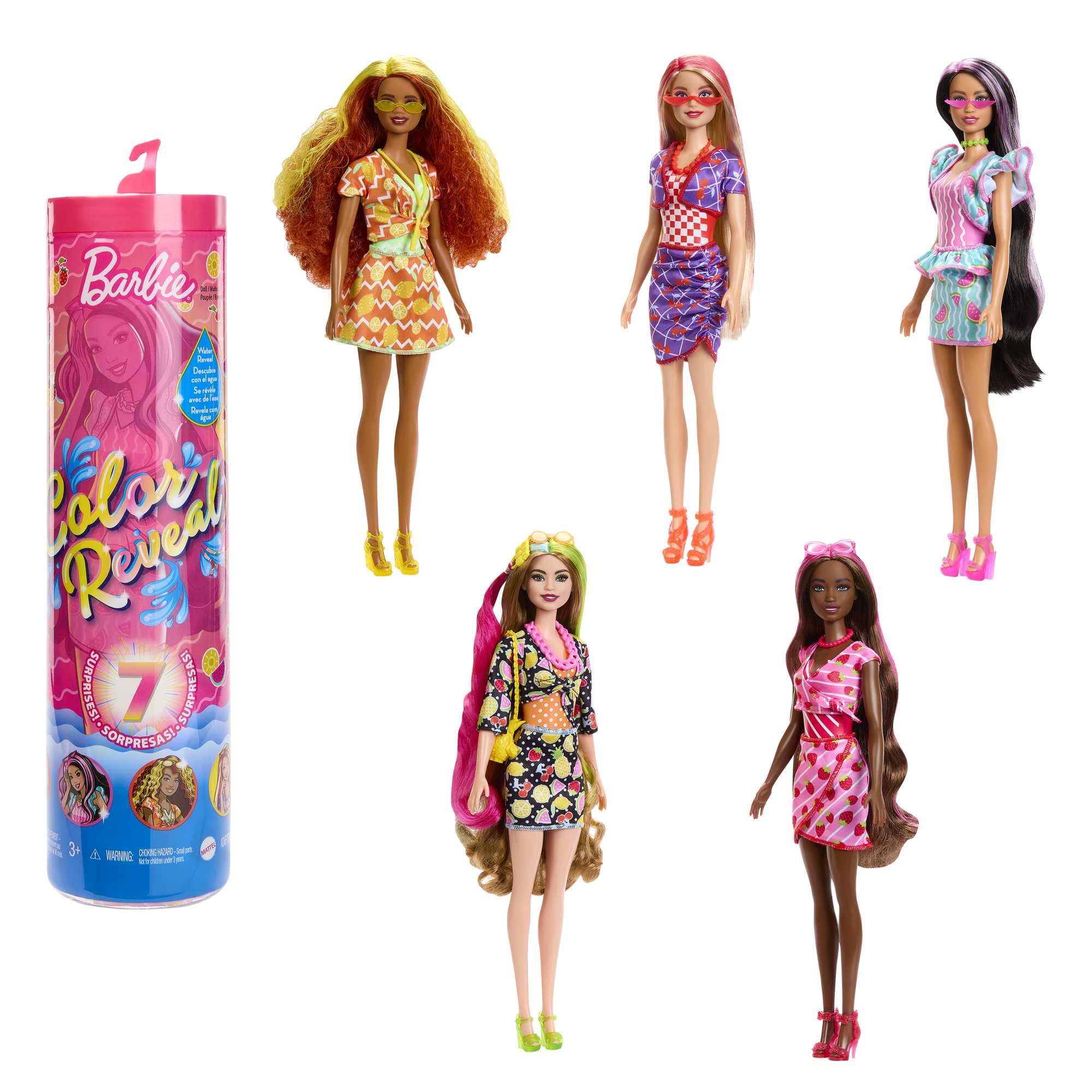 Barbie Dolls and Accessories, Color Reveal Doll, Scented with 7 Surprises Including Color Change, Sweet Fruit Series, HJX49 — image 1