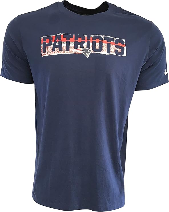 Amazon.com : Nike Men's New England Patriots T-Shirt Cotton/Polyester Blend AO5045 Blue (XX 