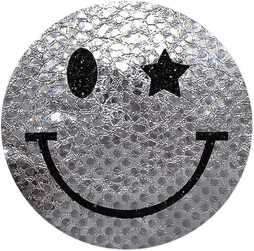 Amazon Co Jp ワッペン 大きい ビッグサイズ ストーンワッペン 縦19 3cm 横19 3cm ウインク スマイル ニコちゃん キラキラ ワッペン アップリケ 手芸 シルバー ジュエリー