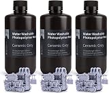 ELEGOO Water Washable Resin 3kg 1.0 405nm Ceramic Grey 3 x 1000g