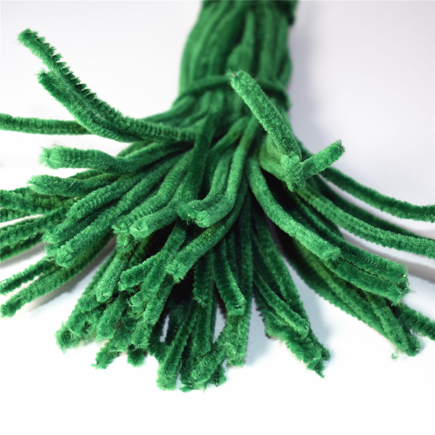 Pipe Cleaners 100 Pieces Chenille Stems Dark Green for DIY Art Decorations Creative Craft (6 mm x 12 Inch)