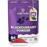 Jungle Powders Black Currant Powder 5 Ounce Bag - Natural Freeze Dried Black Currants for Recovery - Dehydrated Fruit Rich In Anthocyanins & Polyphenols Blackcurrant Extract for Smoothies, Tea, Baking
