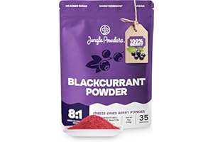 Jungle Powders Black Currant Powder 5 Ounce Bag Freeze Dried Currants Fruit Black Current Tea Juice, Black Currant Jam, Black Currant Candy, Currant Extract for Smoothies, Baking, Flavoring