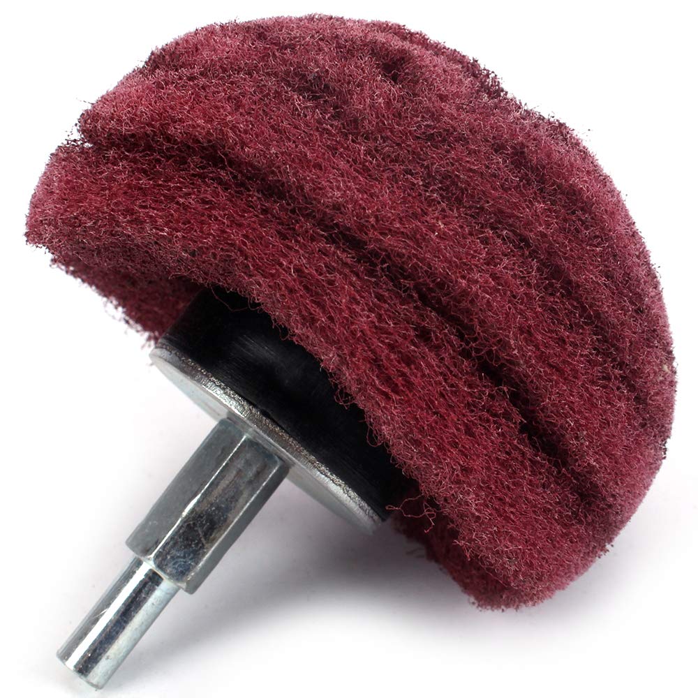 SI FANG 75mm Dome Sanding Mop Polishing Pad, 320 Grit 6mm Shank Drill Abrasive Buffing Wheel, for Stainless Steel Copper Aluminum Marble Furniture