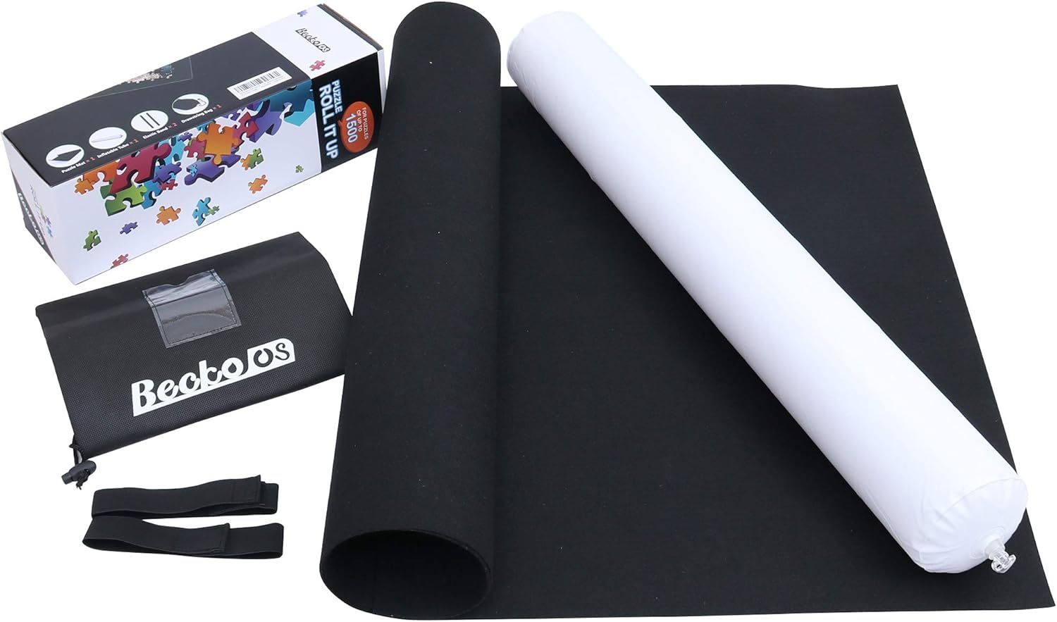 Becko Puzzle Roll Jigsaw Storage Felt Mat, Jigroll Up to 1,500 Pieces, Environmental Friendly Material for Jigsaw Puzzle Player, Box with Drawstring Storage Bag: Toys & Games
