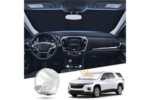 T TGBROS Windshield Sun Shade Custom Fit for 2018-2023 Chevrolet Traverse Accessories Foldable Sun Shield Reflective Polyester Sun Visor Cover Block Heat and Sun Protection
