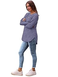 Saloogoe Womens Long Sleeve Tops Casual Plain T