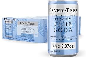 Fever-Tree Club Soda - Premium Quality Mixer - Refreshing Beverage for Cocktails & Mocktails. Naturally Sourced Ingredients, No Artificial Sweeteners or Colors - 5.1 Fl Oz - Pack of 24