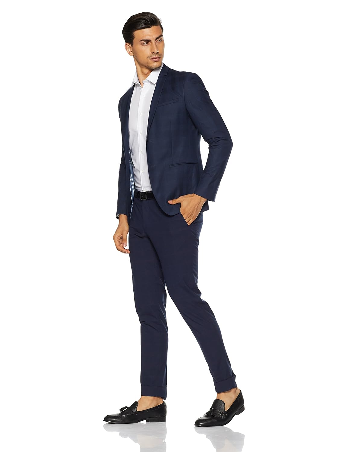 peter england men's plain slim fit formal shirt