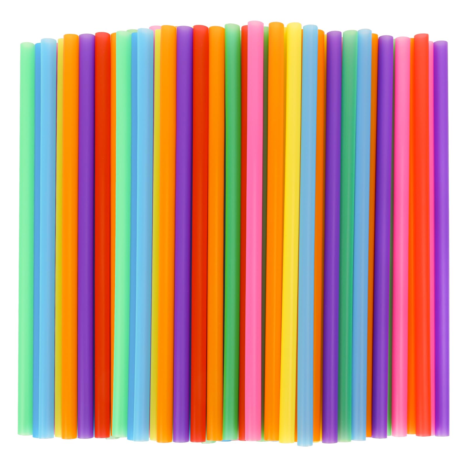Photo 1 of Tomnk 120 Pack Smoothie Straws, 10.3 Inches Straws Disposable, Milkshake Plastic Straws in Assorted Bright Colors