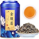 XIXICHA Black Tea Loose Leaf Jin Jun Mei Premium Golden Monkey Tea Chinese Authentic Wuyi Mountain Black Tea Golden Eyebrow Tea Nature Fruit And Honey Fragrance （96 cups）红茶 特级金骏眉 中国功夫茶 4.23oz /120g