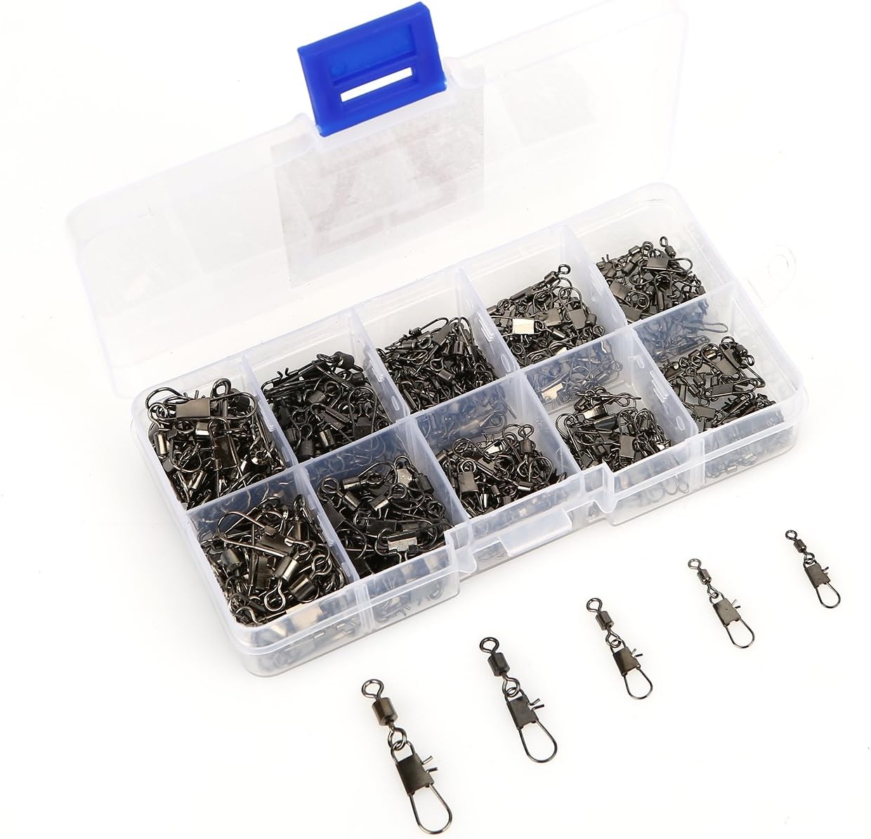 F7 Fishing Barrel Bearing Swivel with Lock Snap