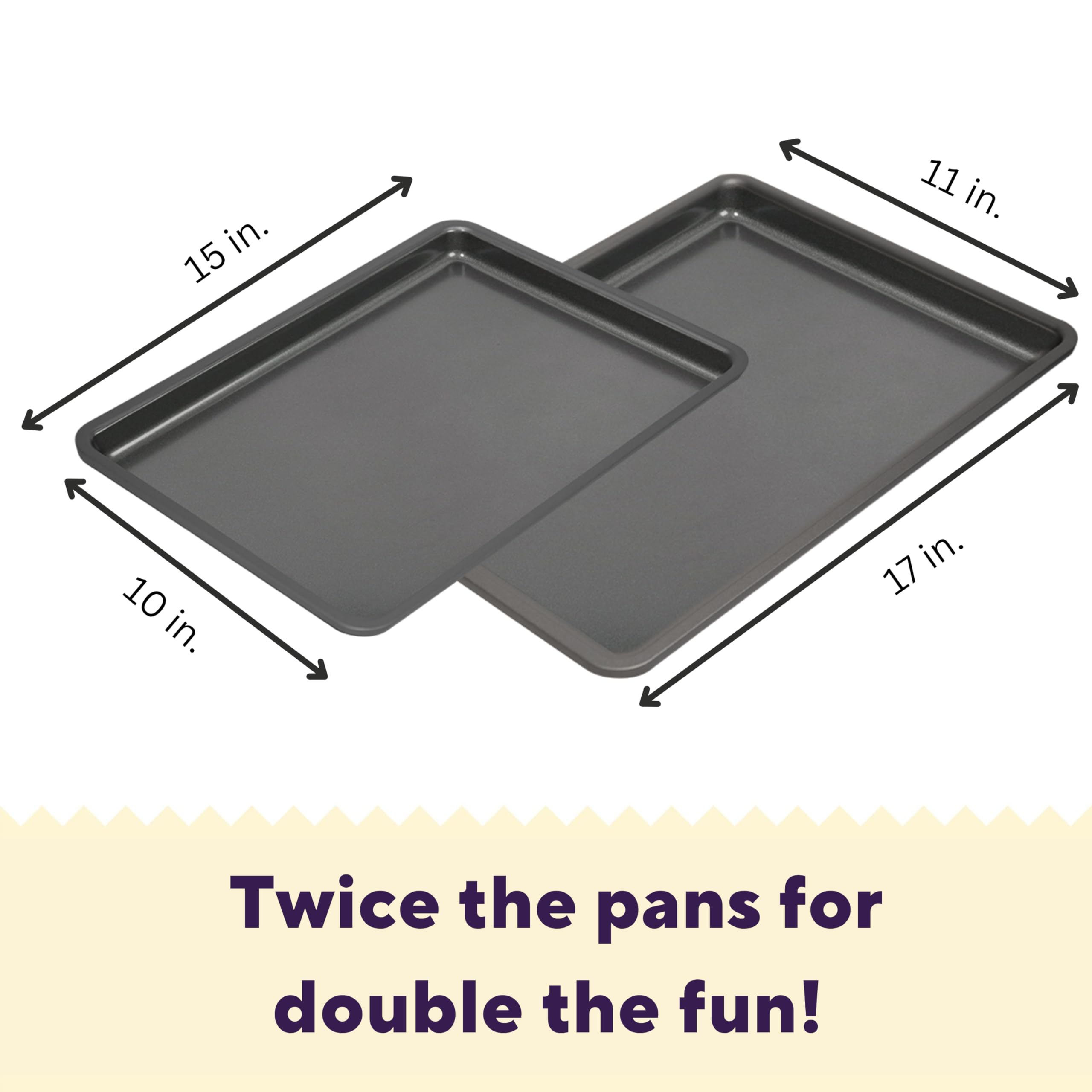 Wilton Silver 2- Piece Non-Stick Baking Sheet Set, Stainless Steel Bakeware for Baking and Roasting, Made without PFAS