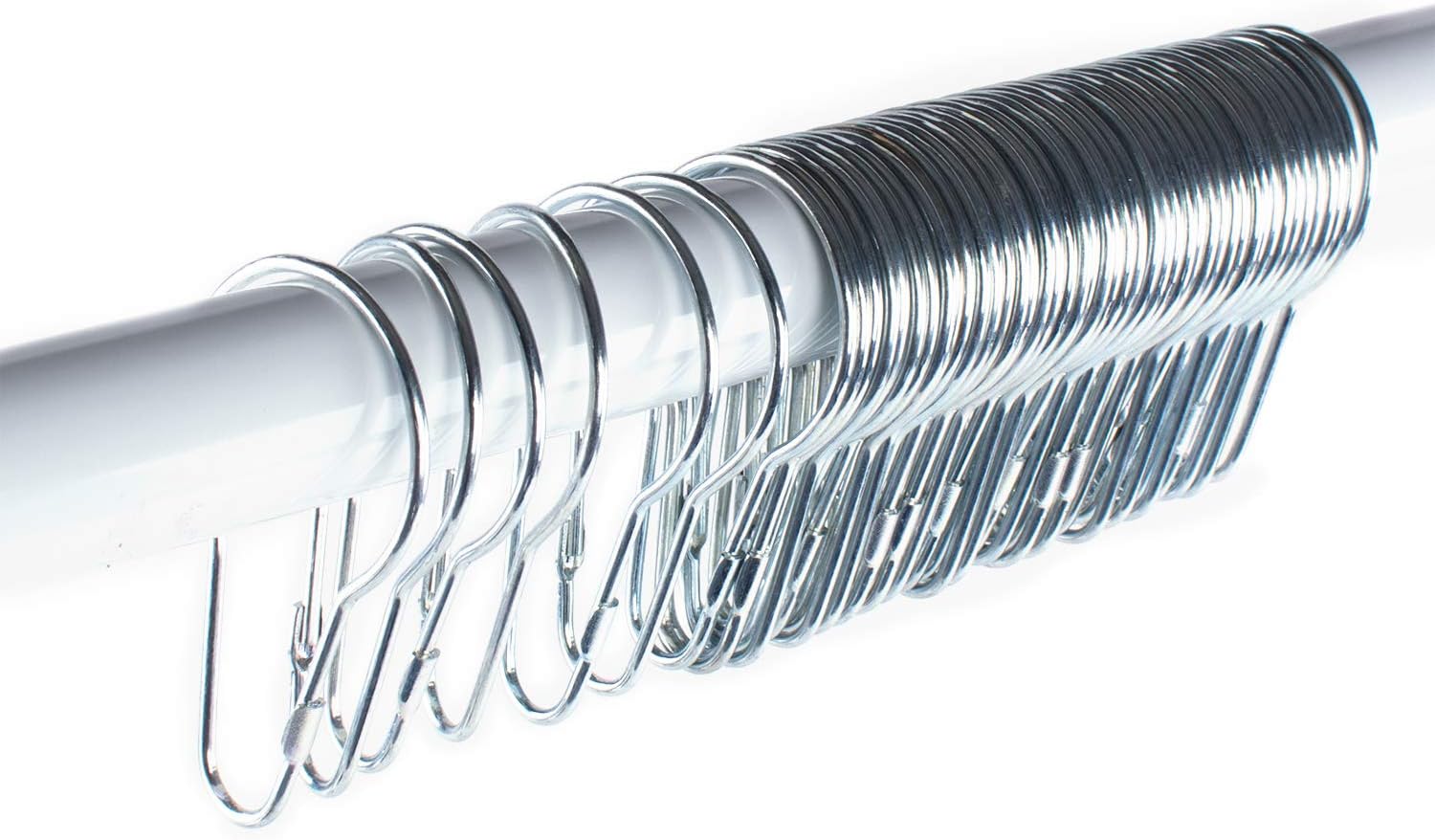 Silver Metal Shower Curtain Style Hanging Clip Chain Hooks Sorting & Organizing (50 Pieces): Home & Kitchen
