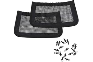 UTV Backrest Rear Storage Net + Dash Cargo Net for Can-Am Defender, 715003019, Black, 2-Pack with 18 Rivets, Direct Installat