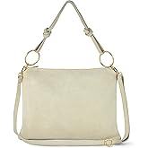 Italian Genuine Suede Shoulder Bag for Women | Rectangular Slim Handbag with Zipper, Top Handle & Crossbody Strap