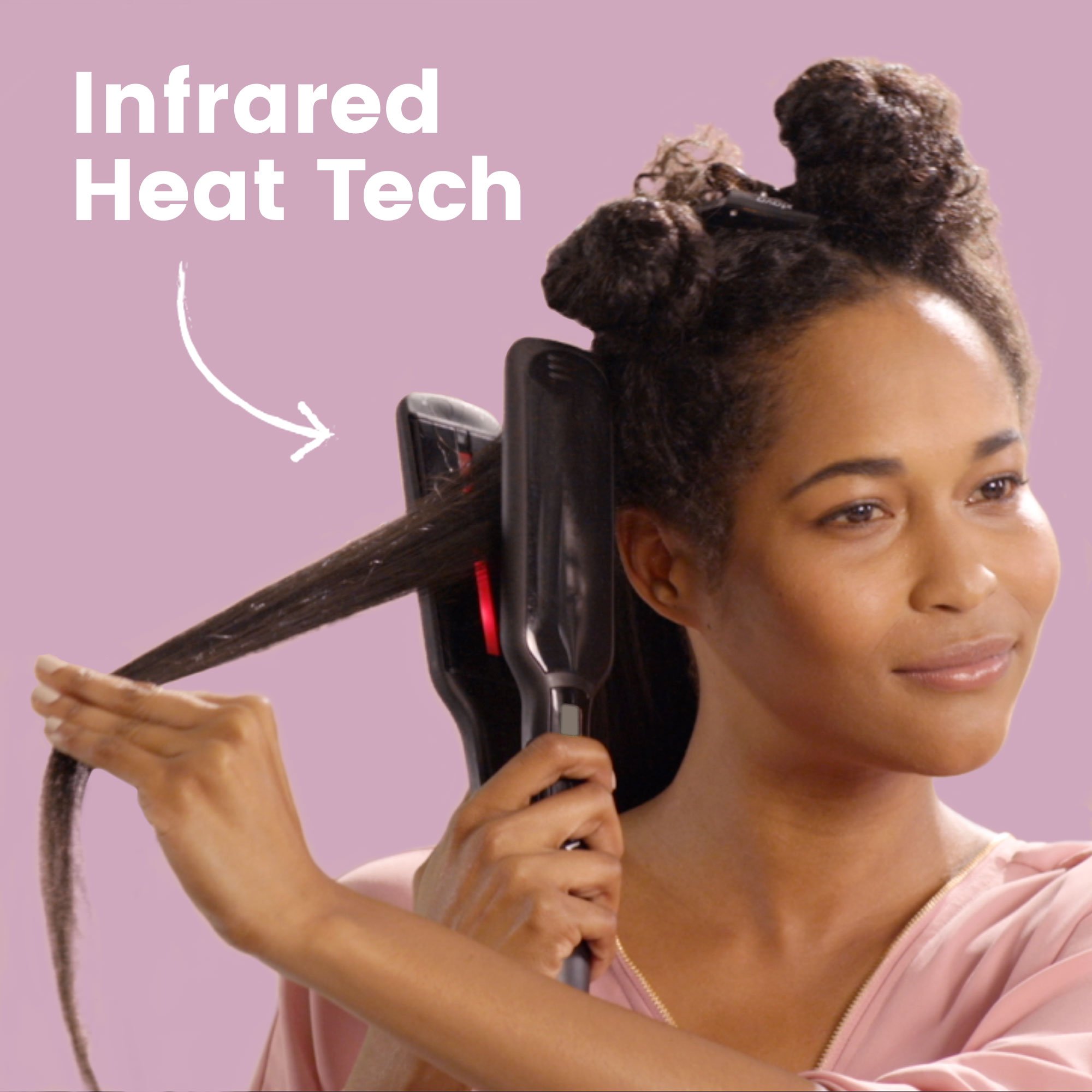 xtava Infrared Flat Iron Hair Straightener - Professional 2 Inch Dual Voltage Ceramic Flat Iron with Temperature Control For All Hair Types - Flat Iron for Hair with Auto Shut Off with Travel Case