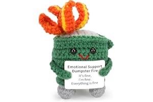 AGIFTMIND Emotional Dumpster Crochet Fire, Knitting Dumpster Doll, Funny Cheer Up Gag Gifts for Friends Birthday (Green)