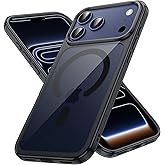 JETech Magnetic Case for iPhone 17 Pro 6.3-Inch Compatible with MagSafe, Shockproof Phone Bumper Cover, Anti-Scratch Clear Back (Black)
