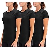 DEVOPS 3 Pack Women's Compression Shirt Dry Fit Short Sleeve Running Athletic T-Shirt Workout Tops