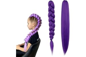 WATNTOW Purple Braiding Hair, 2Pack Purple Hair Extensions, Pre Stretched Synthetic Braid Hair, 26 Inch Hairs Extensions for 