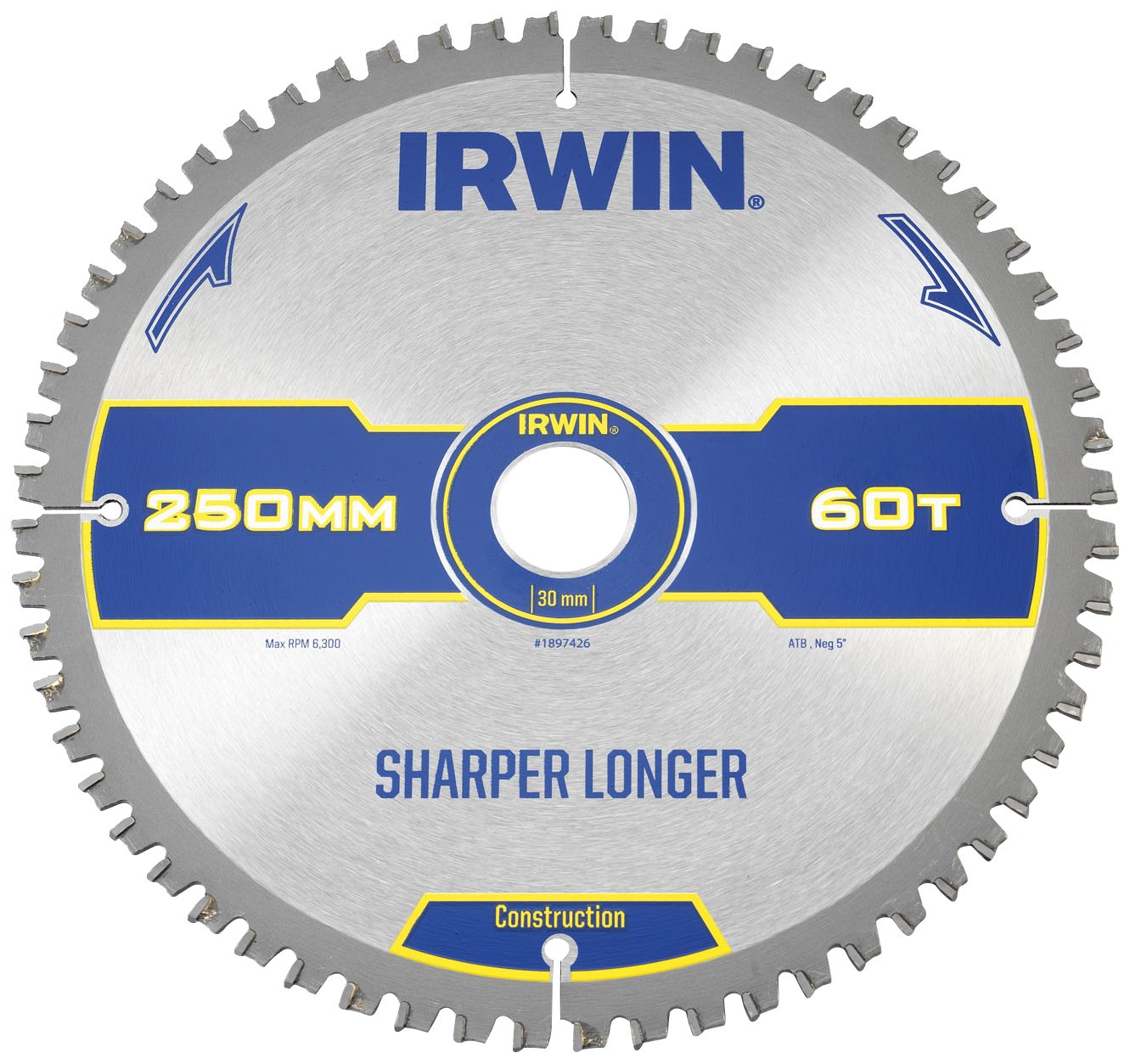 Construction Circular Saw Blade 250 x 30mm x 60T ATB/Neg M