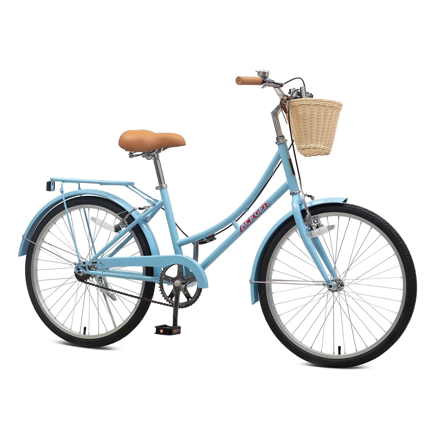 Photo 1 of ****RETURNS ARE NOT ACCEPTED******ACEGER Girls Bike with Basket, Kids Bicycle for for 12+ Years Old, 26 Inch Bike Included Front & Rear Brakes, Having Rear Seat Rack, Pink