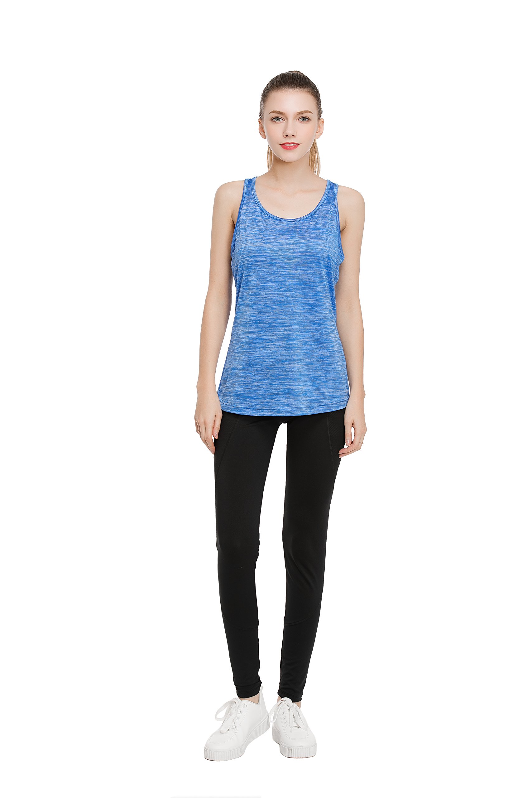 SPECIALMAGIC Women\'s Activewear Racerback Scoop Neck Yoga Tank Top Royal Blue Small