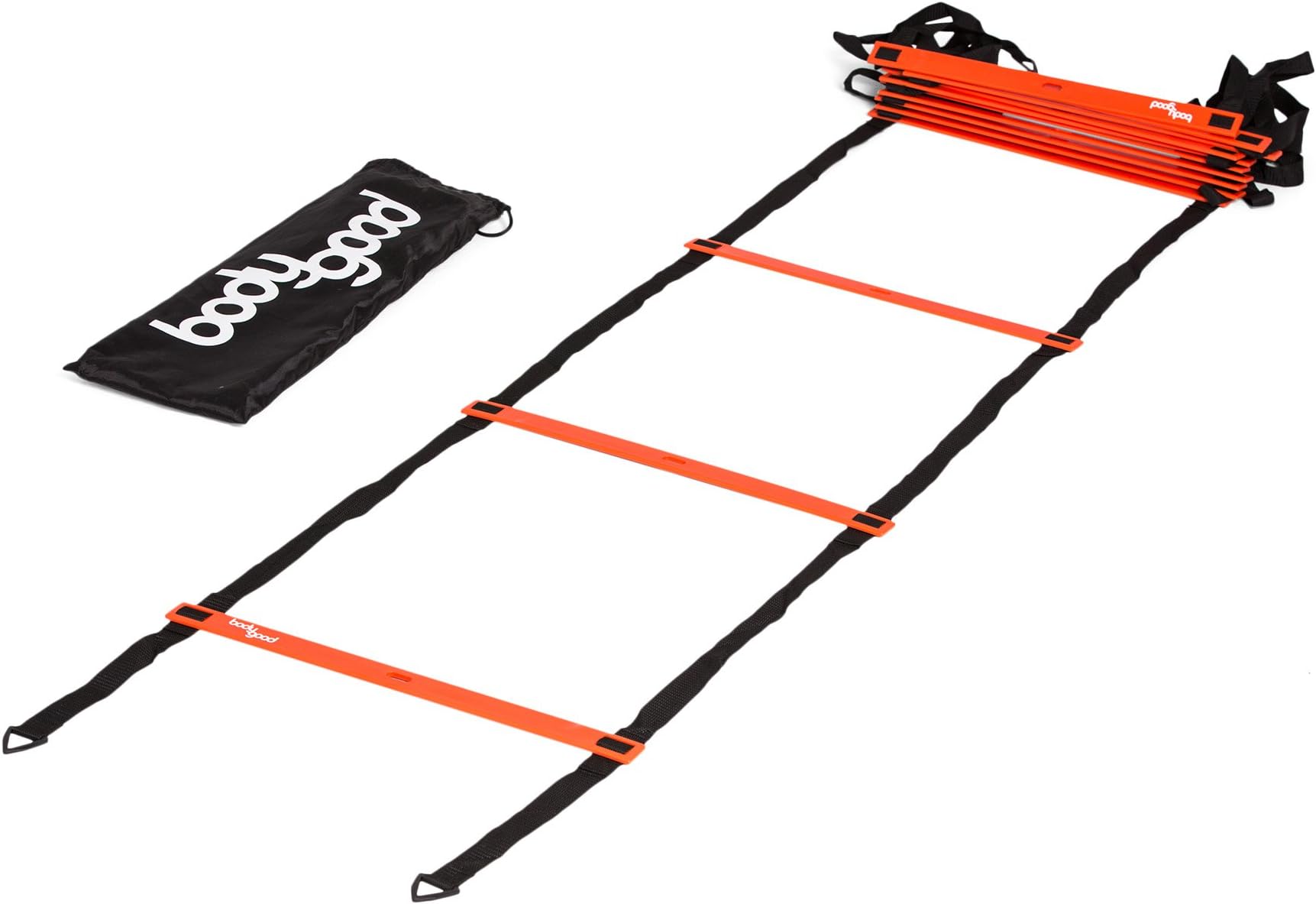BodyGood Pro Athlete Grade Speed Agility Ladder – Extra-Long, 20 Foot Quick Ladder with Durable Flat Rungs for Easy Set Up and Consistent Workout. Includes Free Carrying Bag and Online Training Video