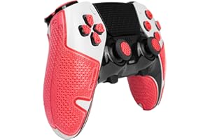 TALONGAMES Controller Grips for Playstation 5 DualSense, Anti-Slip, Sweat-Absorbent, Textured Skin kit, for PS5 Controllers Handle Grips (for PS5 DualSense Edge, Ultra Version - Red)