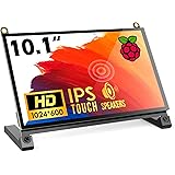 ROADOM Raspberry Pi Screen, 10.1’’ Touchscreen Monitor, IPS FHD 1024×600,Responsive and Smooth Touch,Dual Built-in Speakers,H