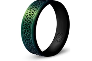 Knot Theory Trinity, Celtic, Claddagh Silicone Ring for Men and Women - Silicone Wedding Band for Sports Activities, Breathable Comfort Fit 6mm Bandwidth