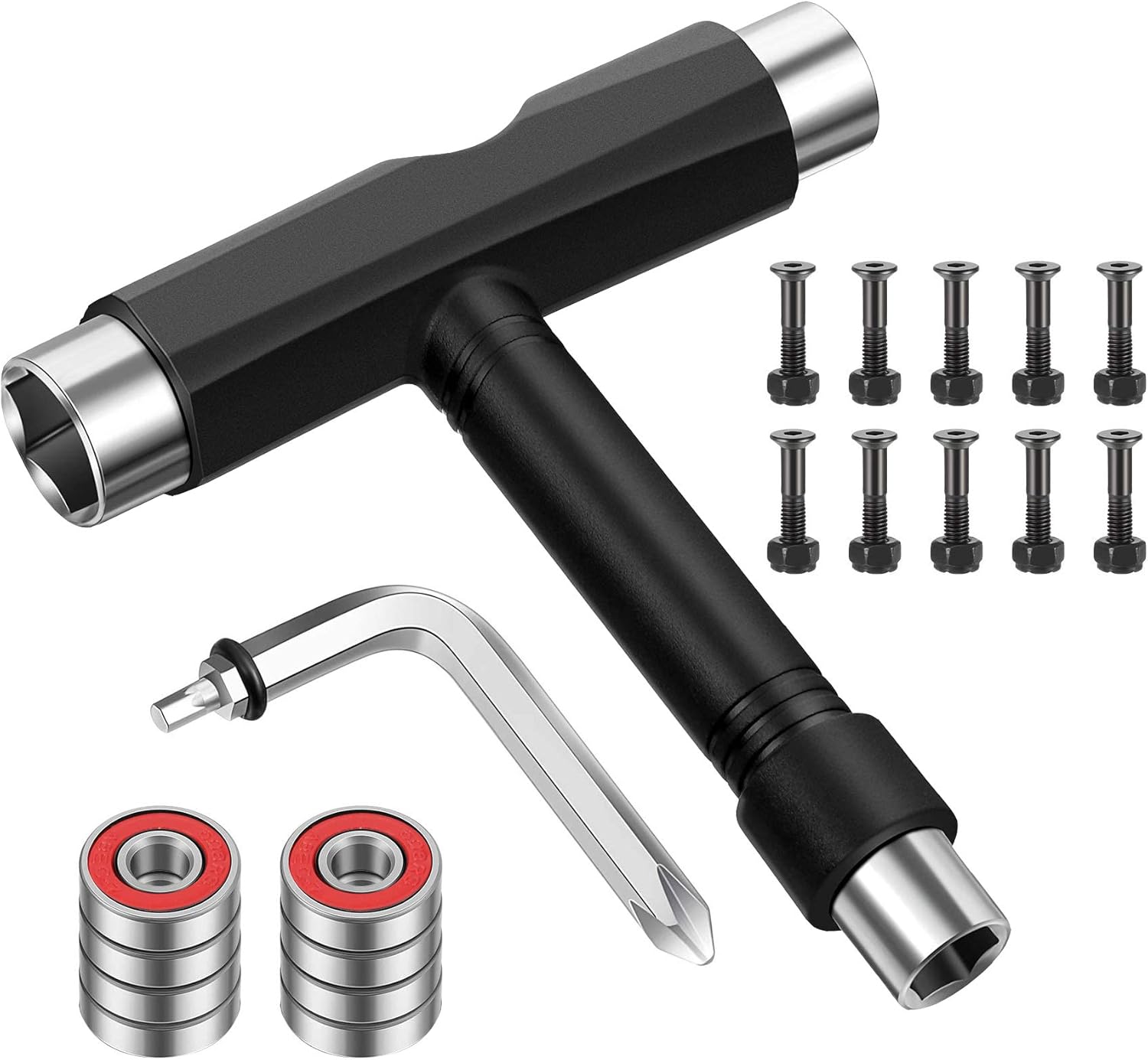 YEYIT 20 Stück multifunktionales Skateboard Werkzeug,8 Stück 608 RS