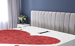 Ambesonne I Love You Fitted Sheet, Love Bouquet