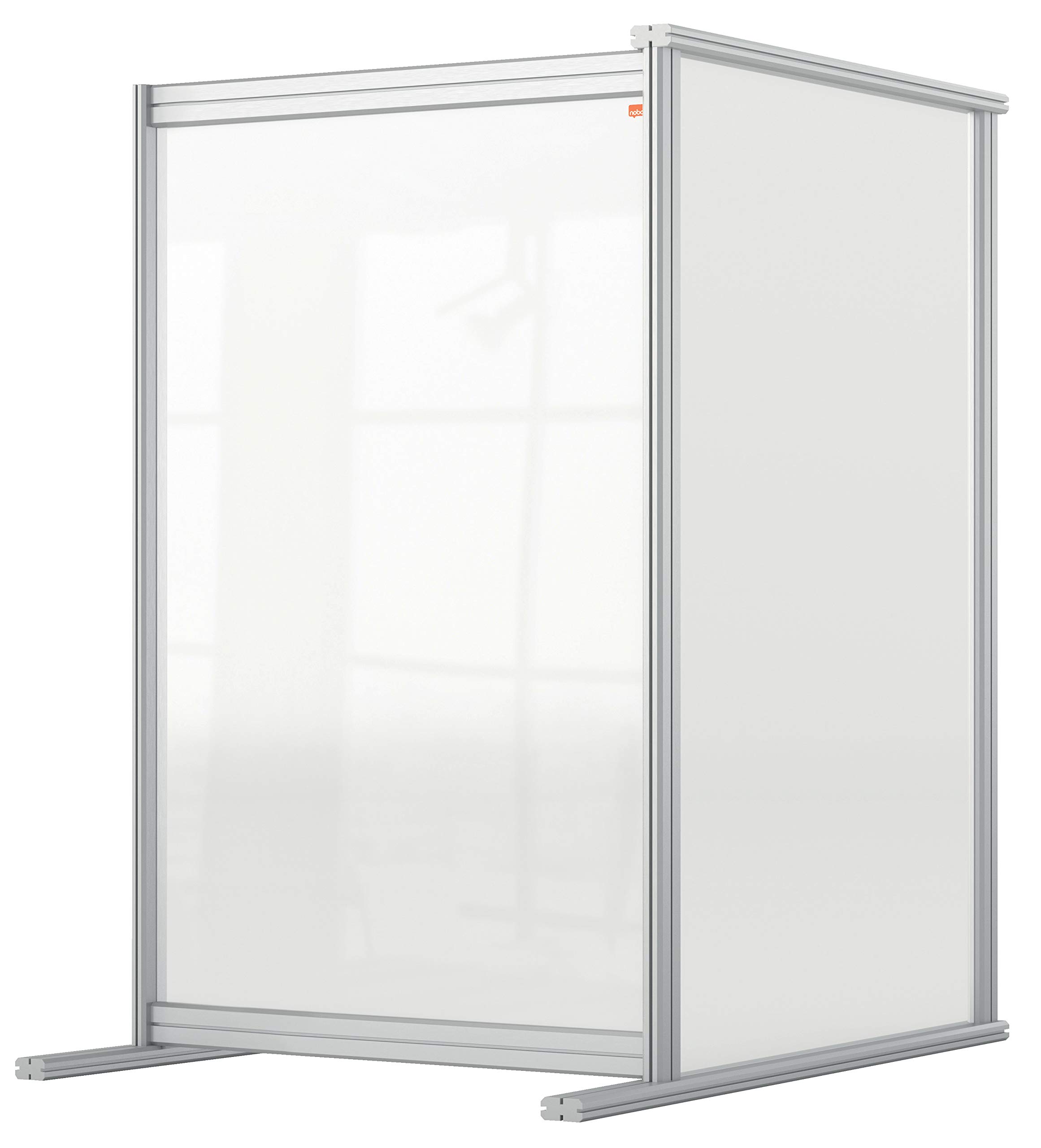 Nobo Clear Acrylic Desk Divider, 1.4 m High, Free Standing Screen System, Premium Plus, 600 x 1000 mm, 1915498