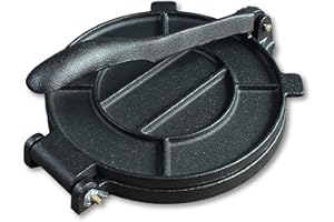 Cedilis 8 Inch Cast Iron Tortilla Press, Tortilla Maker, Flour Tortilla Press, Heavy Duty, Even Pressing, Black