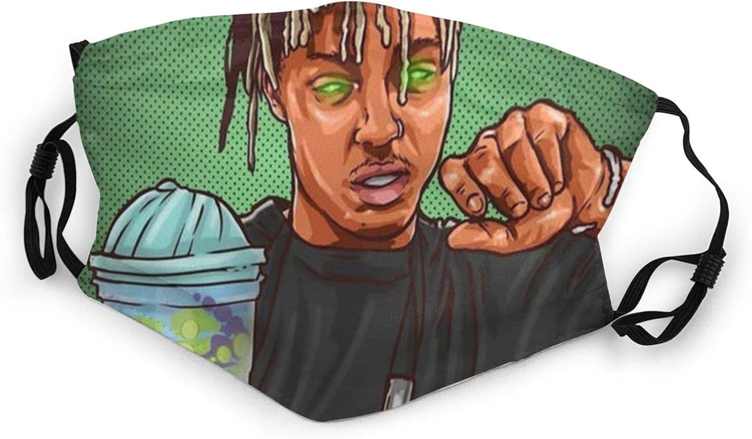 JuiceWrld Kids Black Mask Sports Workout Microfiber Unisex