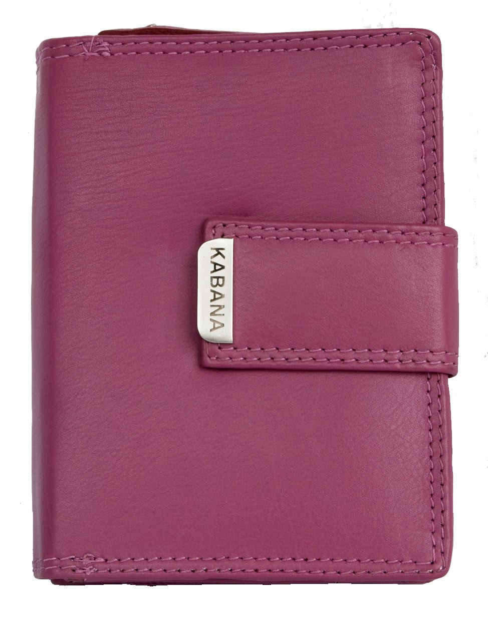 Women's pink genuine leather wallet Kabana with a buckle