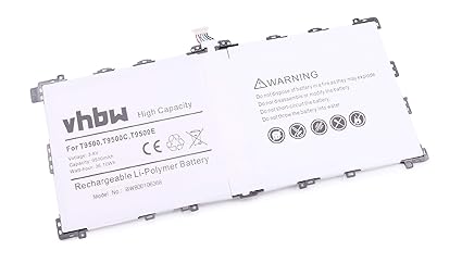 vhbw Li-Polymer Akku 9500mAh (3.8V) für Tablet Pad Netbook Samsung Galaxy Note 12.2, 3G, 32GB, SM-P900, SM-P901, SM-T900 wie 