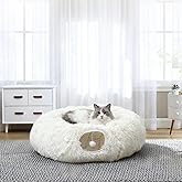 RELAXLATE Large Cat Tunnel Bed for Indoor Cats,Cat Bed, Cat Tunnel Christmas Tree Skirt, Cat Donut Tunnel Toys with Warm Soft
