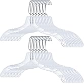 VWV 24pcs Clear Plastic Non-Slip Heavy Duty Hangers for Sweaters, Shirts, Suits, Jackets