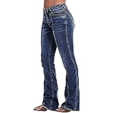 Flamingals Boot Cut Jeans for Women Mid Rise Butt Lifting Stretchy Trendy Bell Bottom Flare Denim Jeans