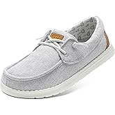 STQ Women's Boat Shoes with Orthopedic Insole Slip On Business Casual Shoe for Plantar Fasciitis Lightweight Canvas Loafer