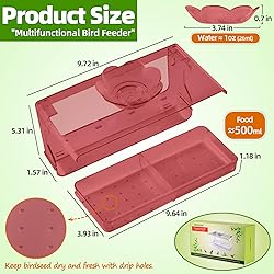 WENMIXER Window Bird Feeder with Non-Marking
