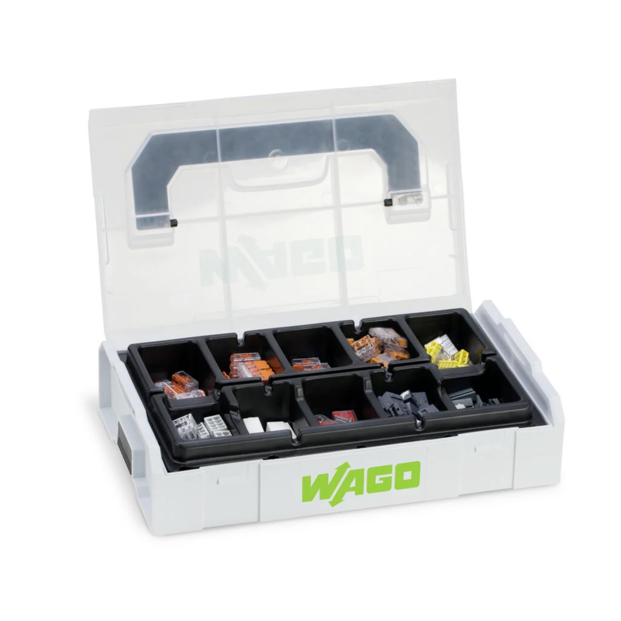 WAGO connection terminal set 887-950 | 166 pieces, with various connection terminals for all types of conductors, in a practical L-BOXX mini