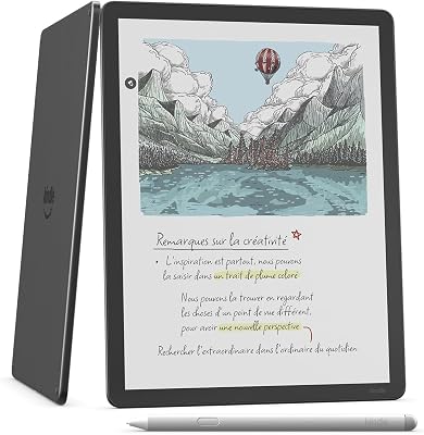 Kindle Scribe Colorsoft 32 Go (nouvelle génération) : écran couleur 11" effet papier, éclairage avant ; fin, léger, puissant ; écrivez dans le carnet, les documents et les livres (graphite)